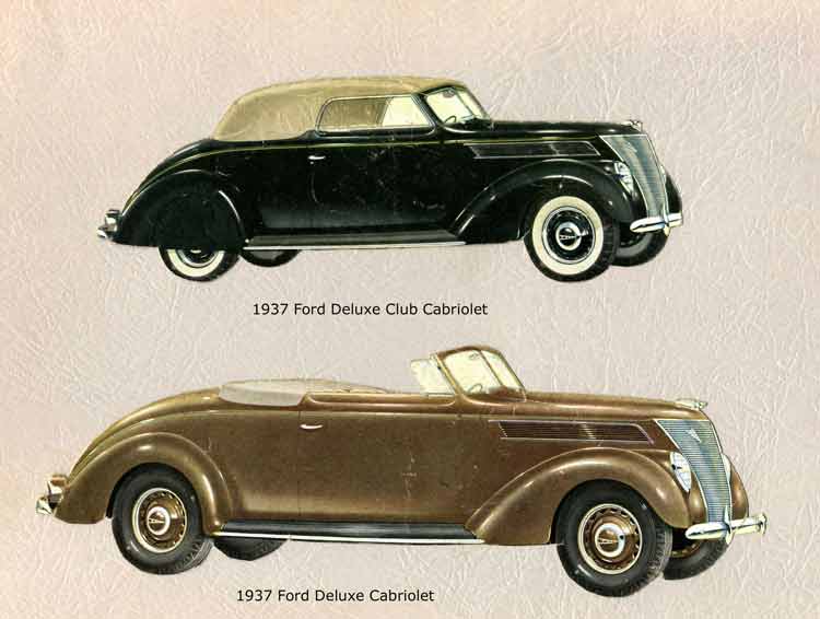 verre van zelfs't betreft een Ford 1937'DeLuxe' 2seater convertible