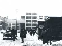 Workers leaving Studebaker plant